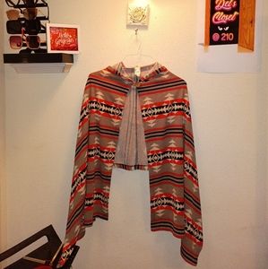 Women's Aztec one button Poncho size S -21
